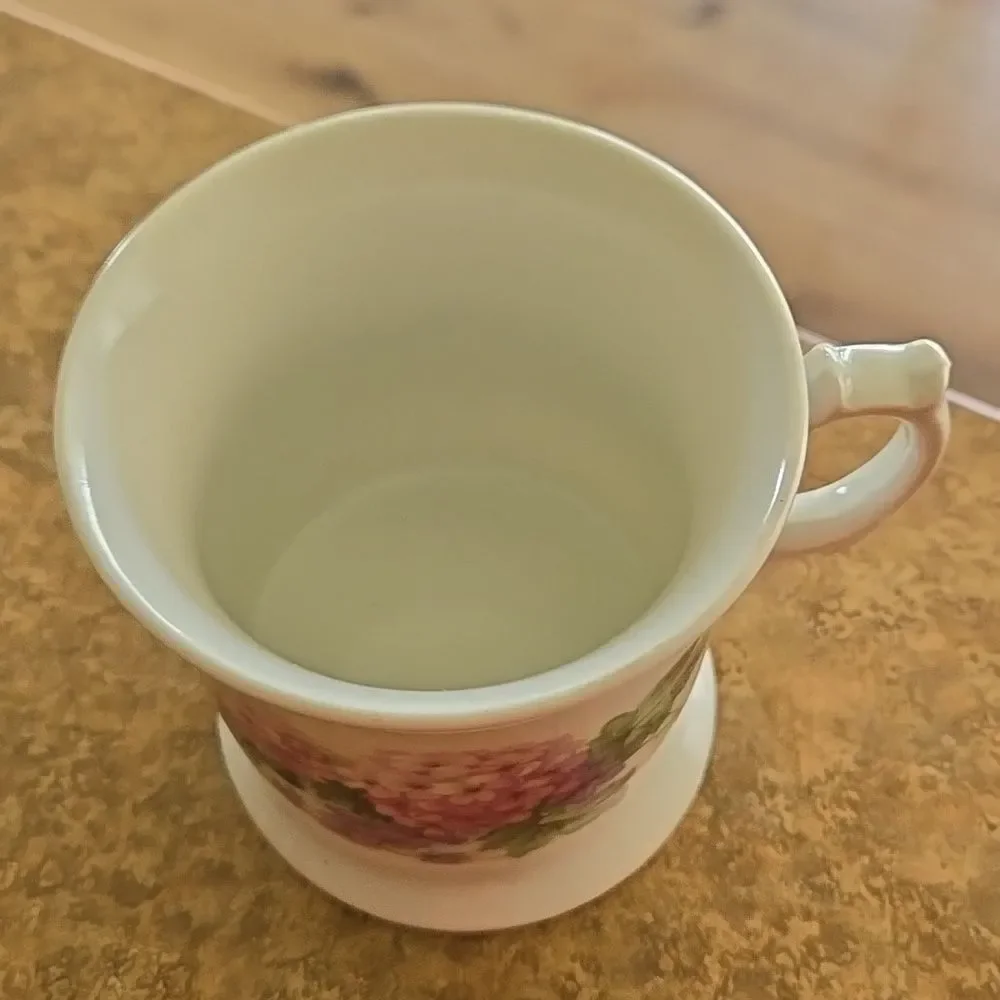 Antique Vintage Germany Porcelain Shaving Mug Cup Pink Roses Luster Germany home